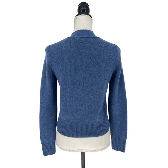 Jill Roberts 100% Cashmere Shrunken V-Neck Cardigan in Blue - Picture 10 of 11